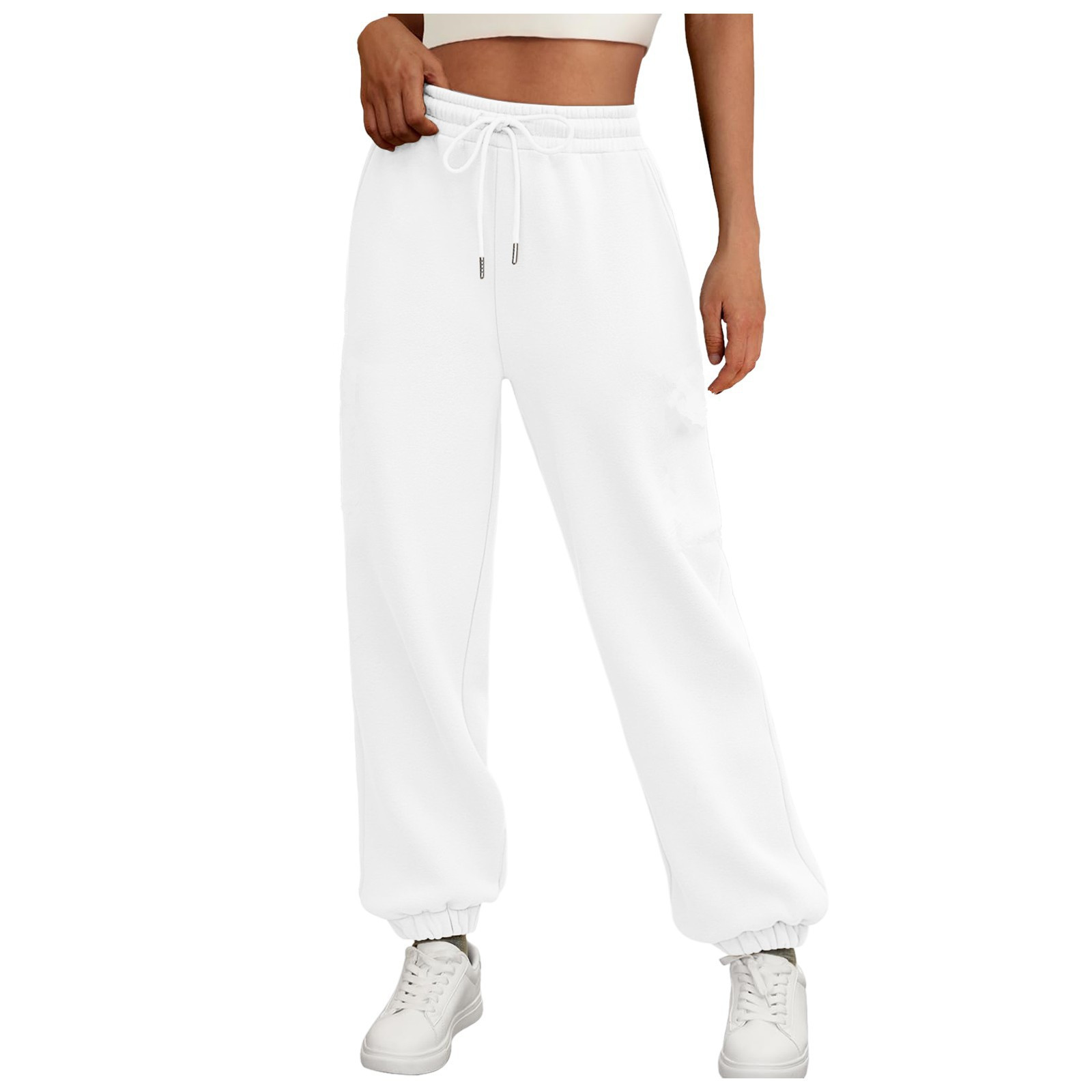 Picture of 2024 Amazon wish Cross-border European and American Foreign Trade Women's Wear Autumn and Winter New Loose Casual High Waist fleece-lined Sweat Pants