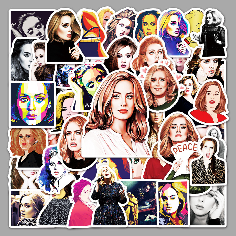 50 Sexy Actress Adele Graffiti Stars Laptop Luggage Scooter Car Decoration Stickers