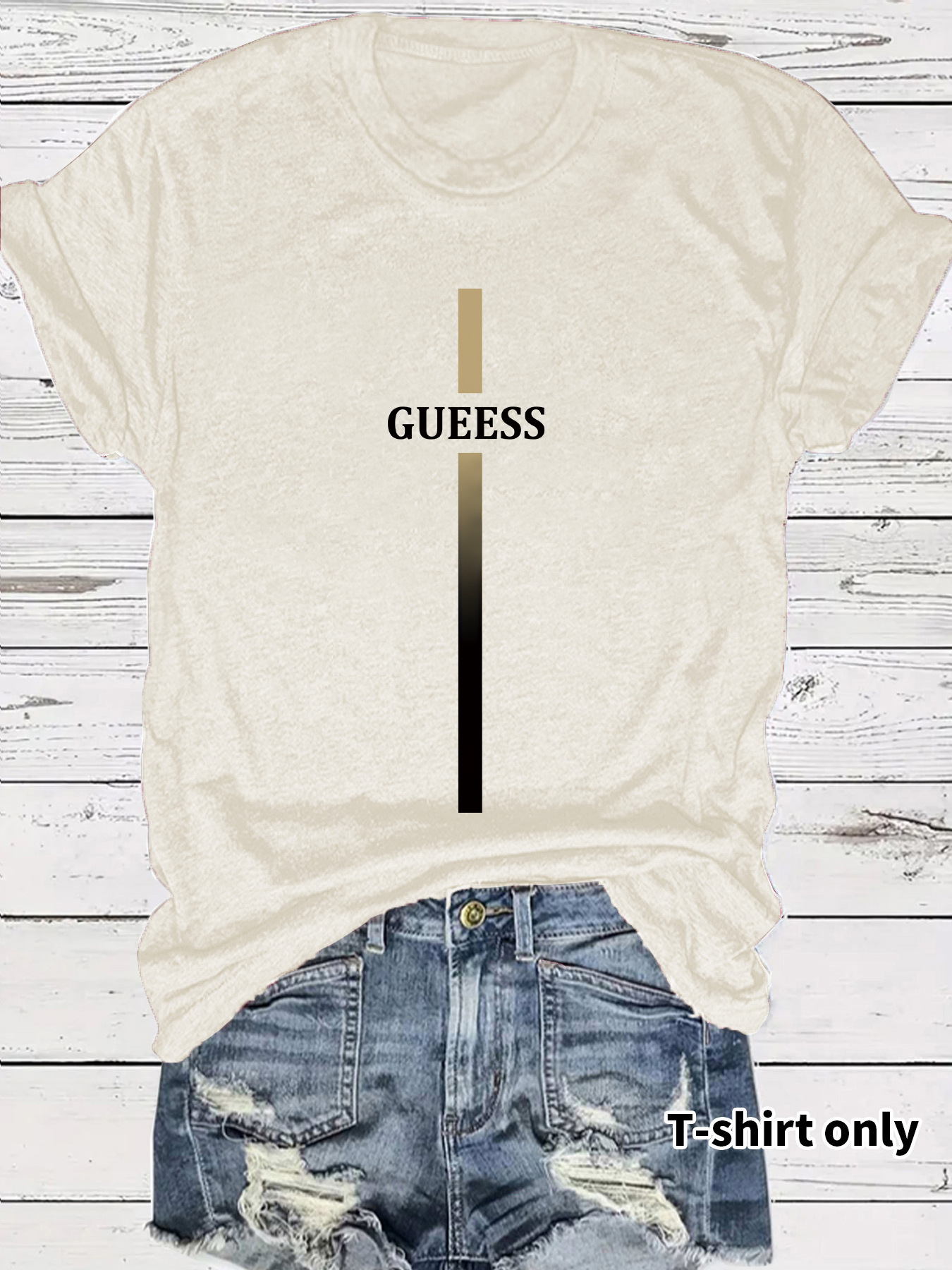 European and American independent station cross-border short-sleeved women's T-shirt women's spot GUEESS printed summer new short-sleeved T-shirt women