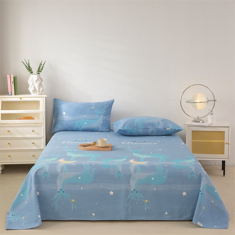 Picture of Cotton Thickened Old Coarse Cloth Bed Sheet Single Piece 100 Cotton Mat Linen Cotton Linen Single Dormitory Three-Piece Set
