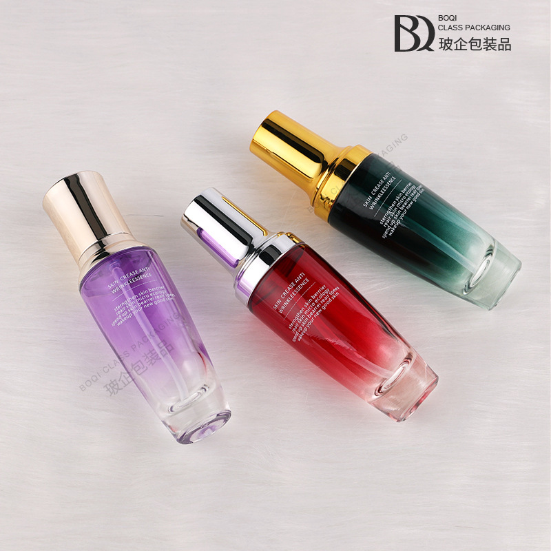 Picture of 50ml cosmetic essence glass bottle 30ml emulsion bottle press spray gradient pressure pump glass bottle in stock