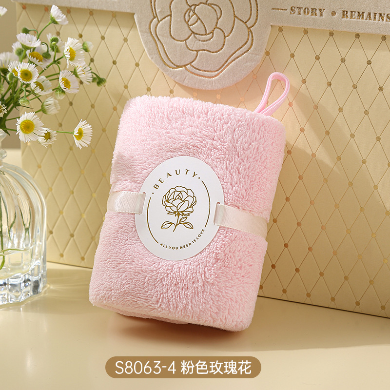 Picture of Hand gift towel can be hung hand gift towel coral fleece absorbent wedding gift wholesale