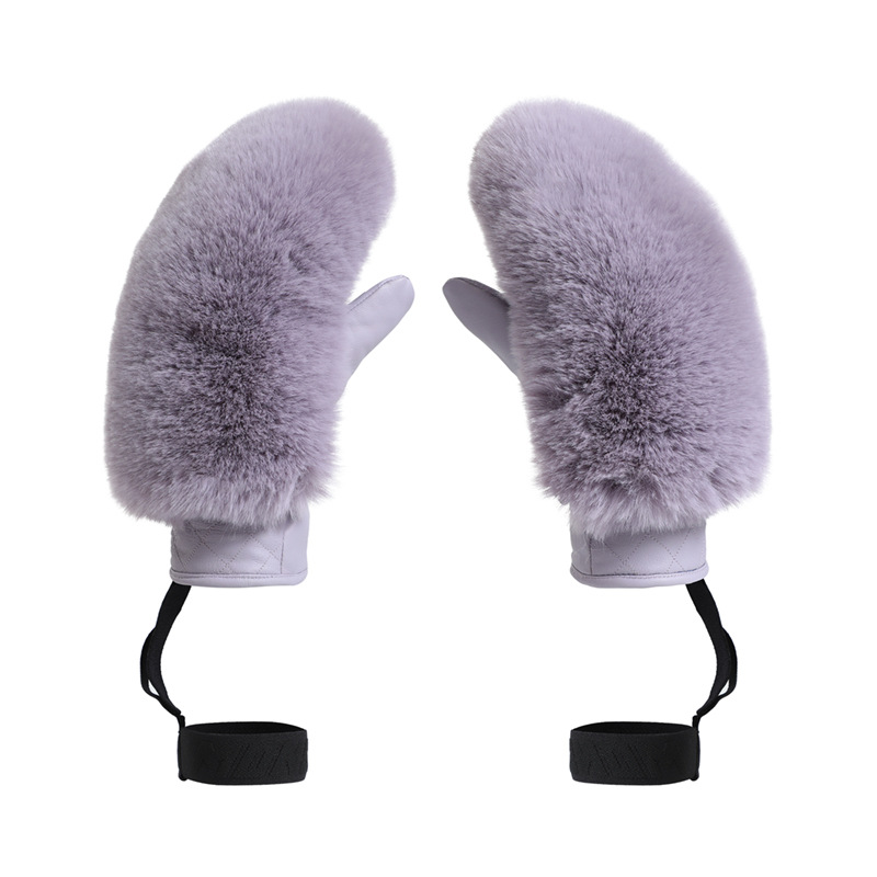 Picture of Winter new ski gloves women windproof cold warm fleece-lined cross-border trade plush ski gloves ladies