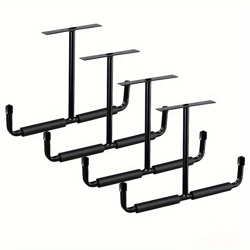Metal T-Hook Ceiling Fishing Rod Bicycle Bracket Kayak Skateboard Iron Wall Hanging Display Rack Garage