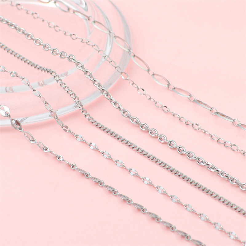 Picture of Trend Hip Hop Stainless Steel Y2K Ancient Silver Chain Extension Chain DIY Handmade Jewelry Bracelet Necklace Accessories Material