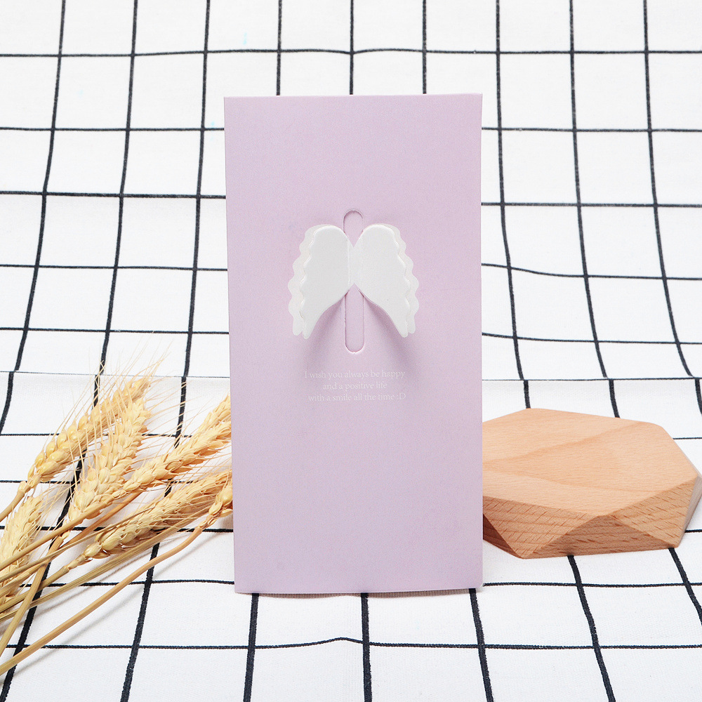 Picture of Korean stationery creative wings love greeting card message New Year Christmas blessing Valentine's Day card can be customized