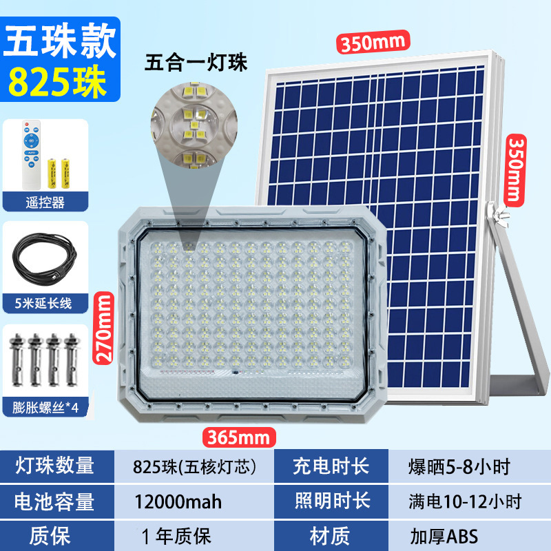 Picture of Lens Highlight Waterproof Household Lighting Rural Outdoor Courtyard Light Solar Lighting Floodlight Solar Street Light