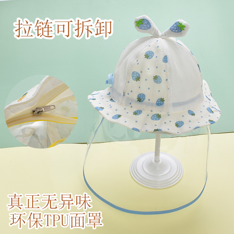 Picture of Newborn Baby Protective Face Cover Going Out Baby Anti-Droplet Hat Summer Sun Protection Hat Spring and Autumn