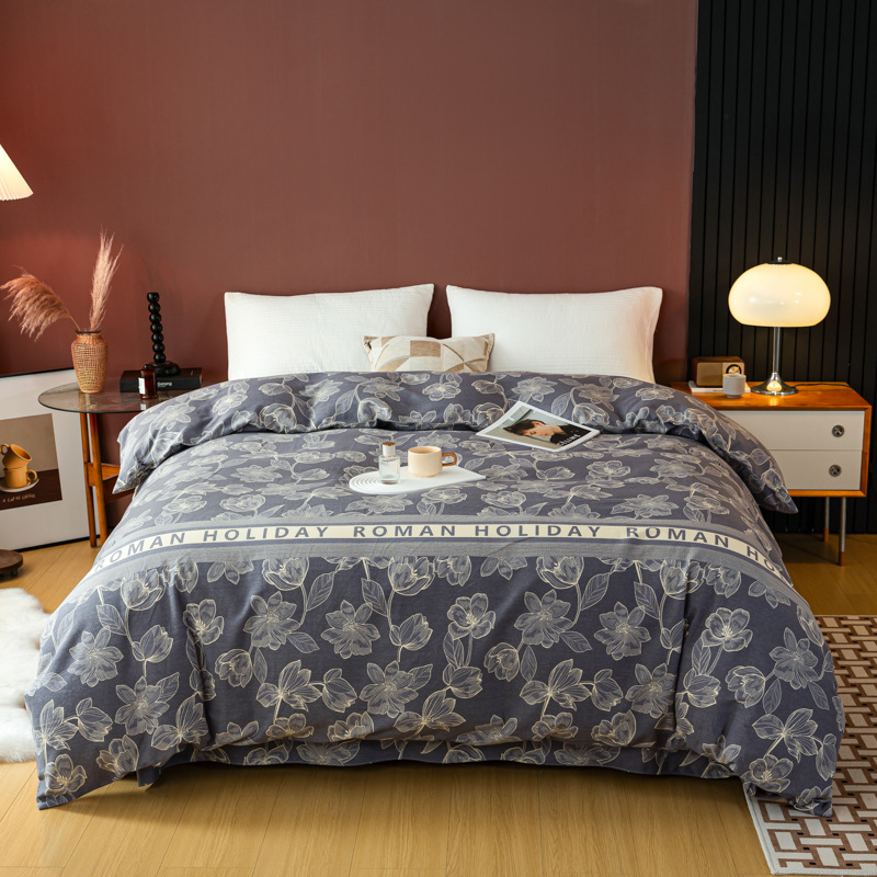 Picture of Cotton brushed duvet cover single piece modern simple single double dormitory thickened quilt cover pure cotton duvet cover single piece