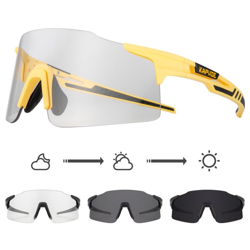 Picture of kapvoe color changing riding glasses myopia men and women running outdoor sports windproof goggles bicycle accessories
