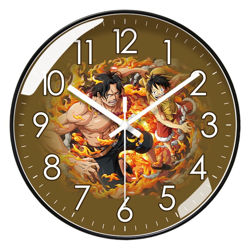 Ipura 6918 Hot-blooded Anime Wall Clock One Piece Cartoon Home Mute Clock Mute Seconds Sweeping Quartz Clock