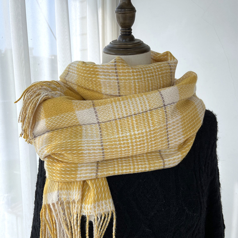 Picture of Scarf shawl ladies autumn and winter stall wholesale 2022 new Korean student Joker imitation cashmere plaid scarf