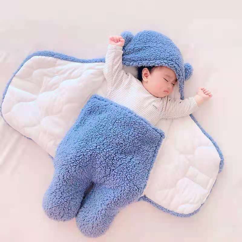 Coated Baby Newborn Baby Sleeping Bag Anti-Scare Swaddling Baby Supplies for Newborn Baby in Autumn and Winter