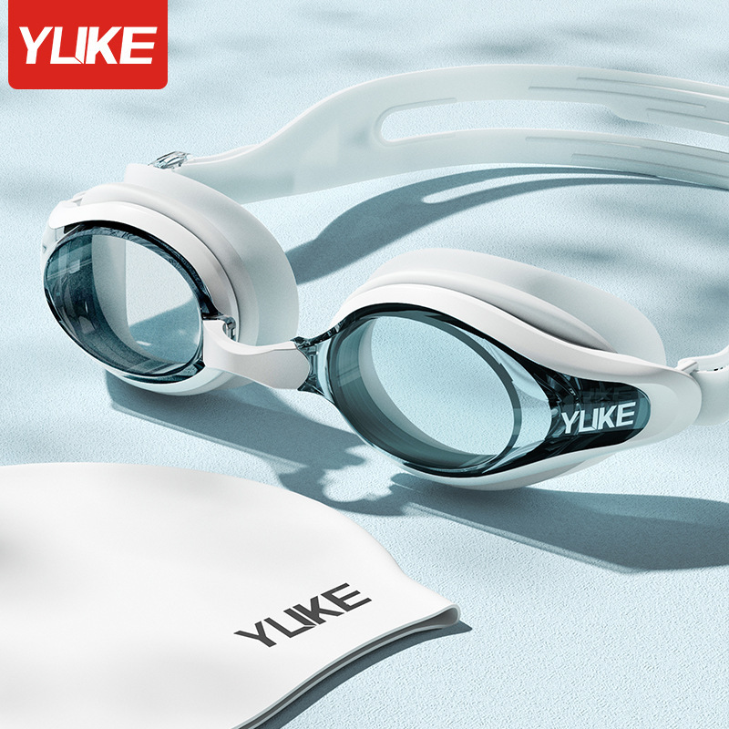 Swimming goggles anti-fog HD adult swimming glasses with degree silicone comfortable waterproof small frame professional myopia goggles