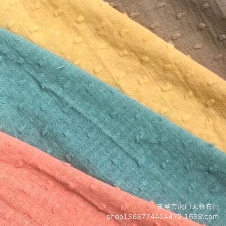 Spring and summer new woven cotton jacquard thin 88g cotton star point cut flower fabric gauze shirt fabric