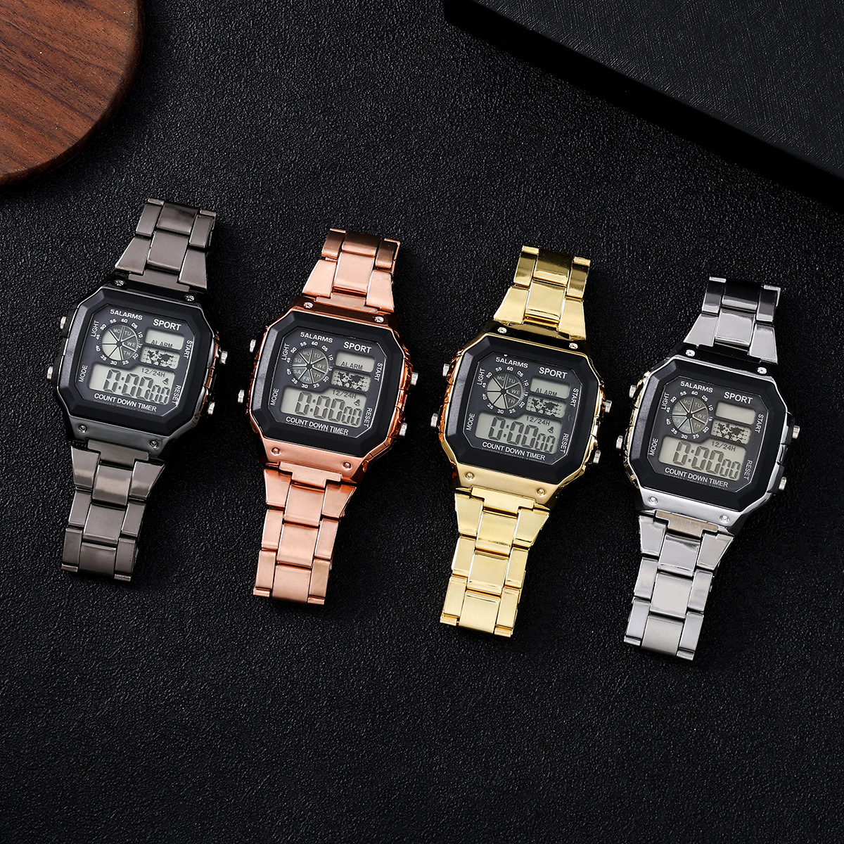Picture of Foreign Trade Men's Watch Fashion Led Luminous Student Digital Watch Square Watch Steel Band Watch Men's Digital Watch Wholesale