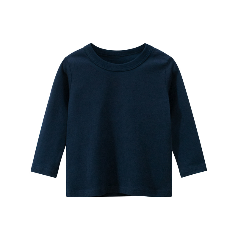 Picture of 27Kids Brand Kidsren's Clothing Autum 2024 Boys' Long-Sleeved T-Shirts Pure Color Advertising Shirts Kidsren's Clothes One Piece Delivery