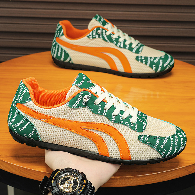 Forrest Gump Men's Shoes Summer Breathable Mesh Sports Casual Board Shoes Soft Sole Non-Slip Lightweight Internet Popular Bean Trendy Shoes