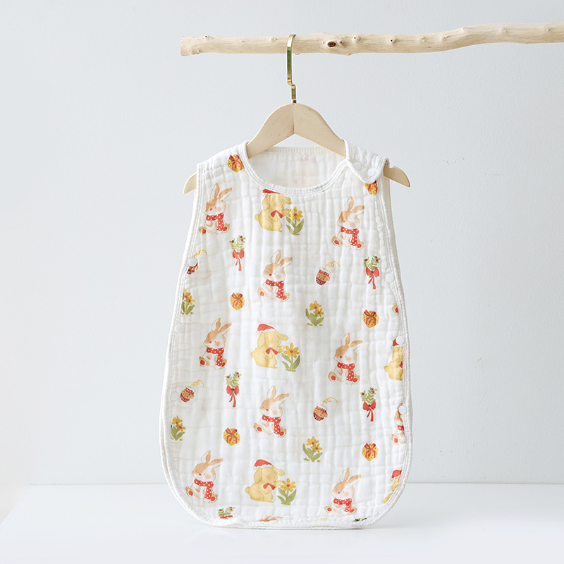 Picture of Spring and Summer Gauze Sleeping Bag Soft and Comfortable Absorbent Breathable Two-piece Neonatal Kick-proof Four or Six-layer Baby Sleeping Bag