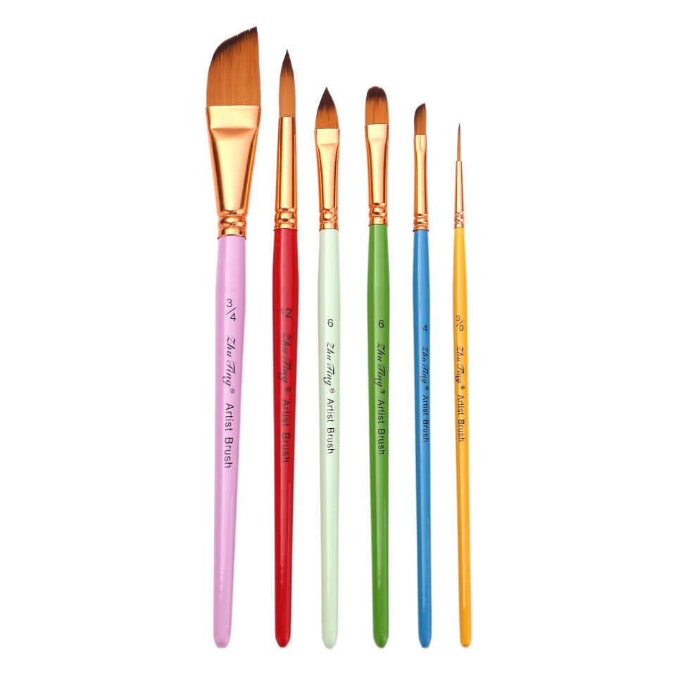 Cross-border Amazon watercolor pen 6-piece set painting brush special children's face painting embossed gouache pigment brush