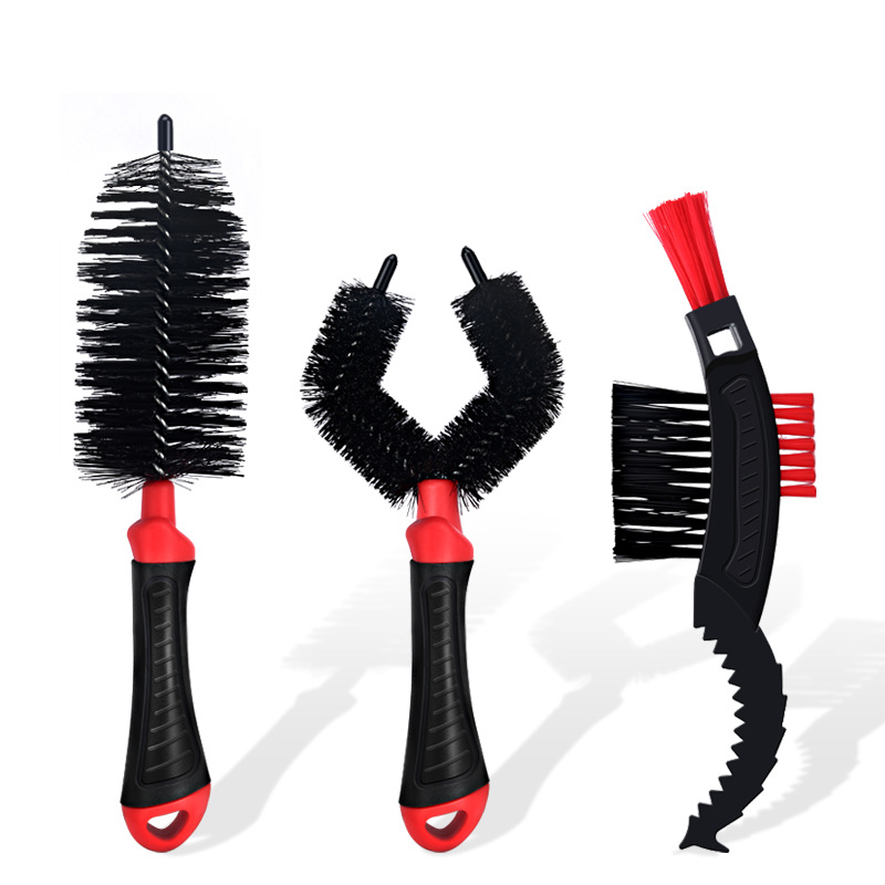 Bicycle chain cleaning brush brush cleaning tool tooth plate brush cleaning chain wheel set brush suit riding
