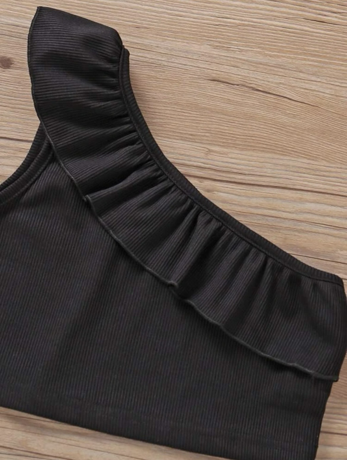 Picture of Cross-border new European and American fashionable baby girl Summer ruffled one-shoulder pleated thin one-piece vest for infants