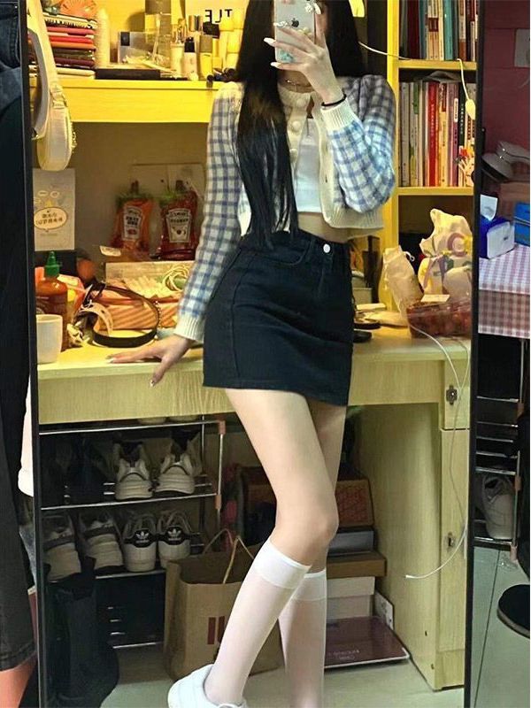 High Waist Black Tight Hip Denim Skirt Women's Stretch Slim Skirt 2023 New Spice Girl A- Line Skirt