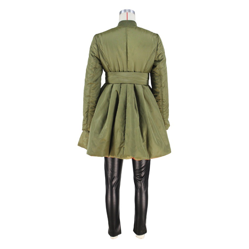 Picture of Cross-border e-commerce source factory fashion young contrast color pleated doll long cotton-padded jacket coat