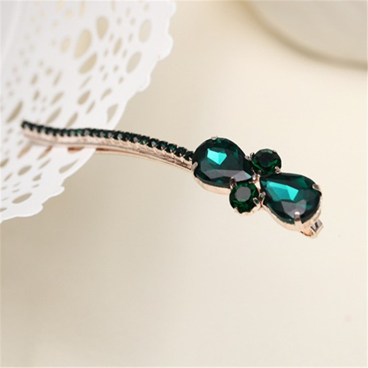 Jin Yan new exquisite Korean version of the water drop clip hairpin bow rhinestone bangs clip a generation of hair