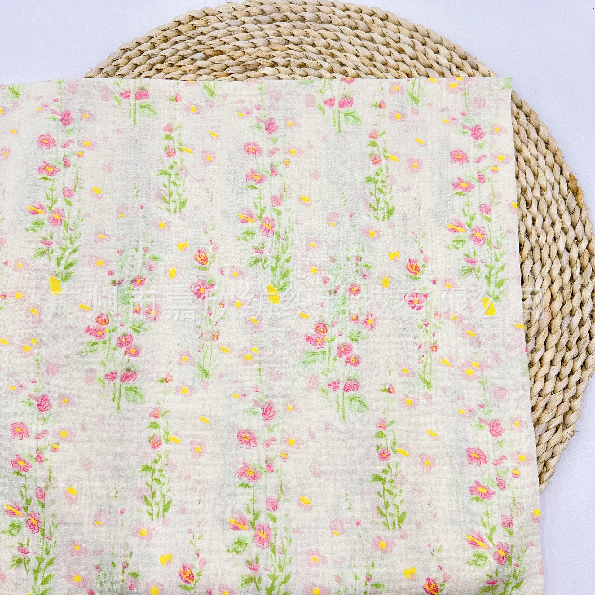 Cotton Double-layer Gauze Plain Fine Cloth Washed Cotton Baby Gauze Children's Wear Pajamas Fabric Small Floral Print