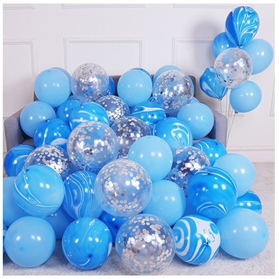 Picture of 10 Inch Thickened Sub Light Blue Ink Blue Haze Night Blue Round Balloon Birthday Bar Decoration