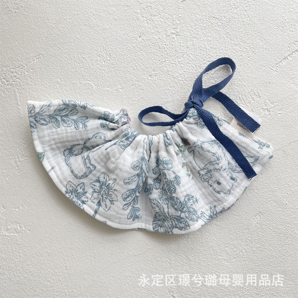Picture of Baby 4-Layer Cotton Gauze Bib with Tie, 360-Degree Anti-Spit-Up Bib for Infants
