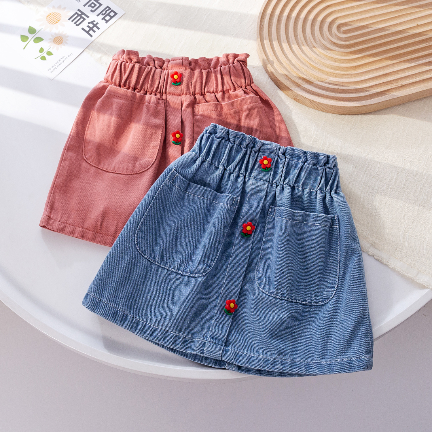 Picture of Sweetheart Daddy Girls Summer Denim Skirt 2025 Fashionable Skirt Baby Girl Korean Style Fashionable Skirt Trendy