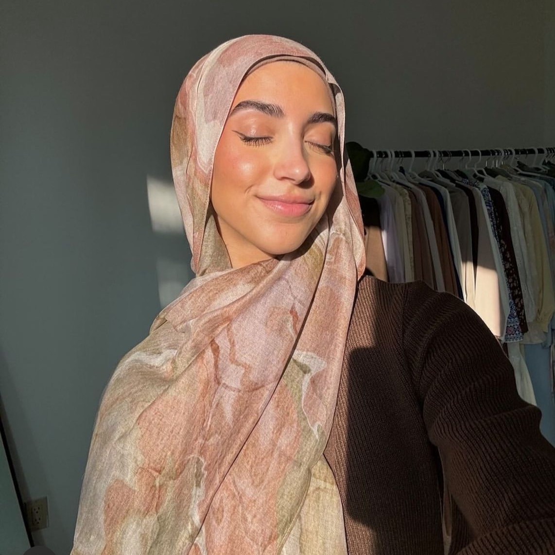 Picture of Best-Selling Watercolor Tie-Dye Cotton Scarf Arabian Satin Polyester Long Scarf Turkish Middle Eastern Scarf