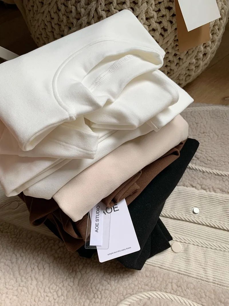 Brand Discount ~ Withdraw Cabinet Cut Label Winter Wear Warm Semi-high Neck Sanding Long Sleeve T-shirt Base Shirt Top Women's Tide