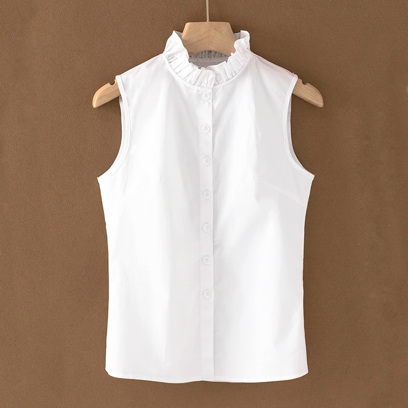 Picture of Cotton French Wood Ear Collar False Collar Women's All-match False Collar Base Shirt Women's Sleeveless Shirt Inner Vest False Collar
