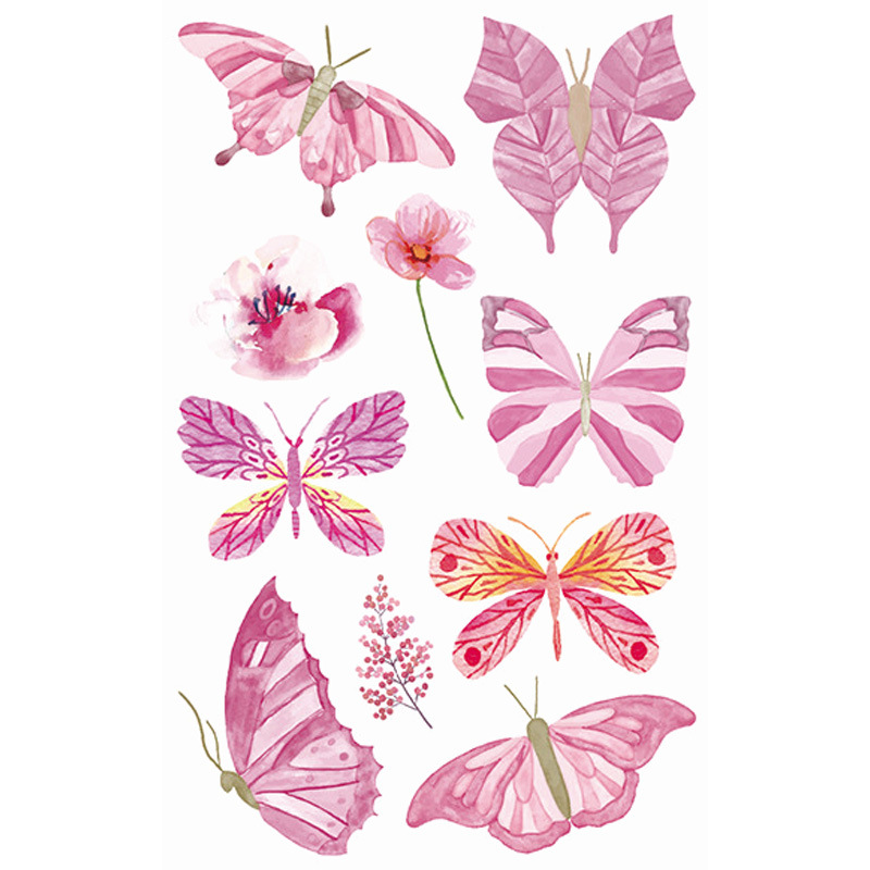 Picture of New Cross-border Cute Color Butterfly Tattoo Sticker Waterproof Small Fresh Children's Children's Six One Princess Face Sticker Color Sticker
