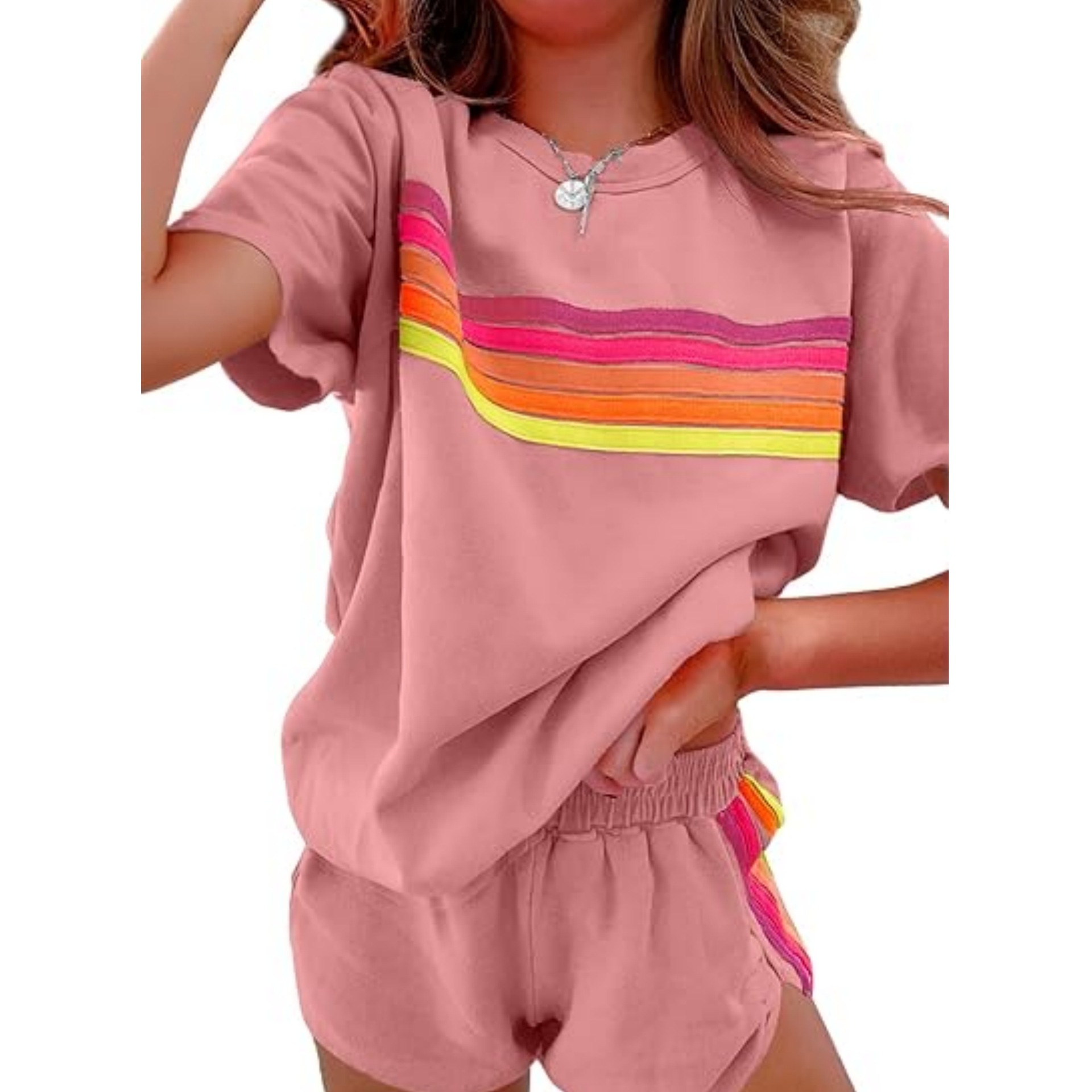 Picture of Amazon Cross-border Hot Sale Spring and Summer New Home suit Women European and American Simple Style Contrast Color Fashion Casual suit Women