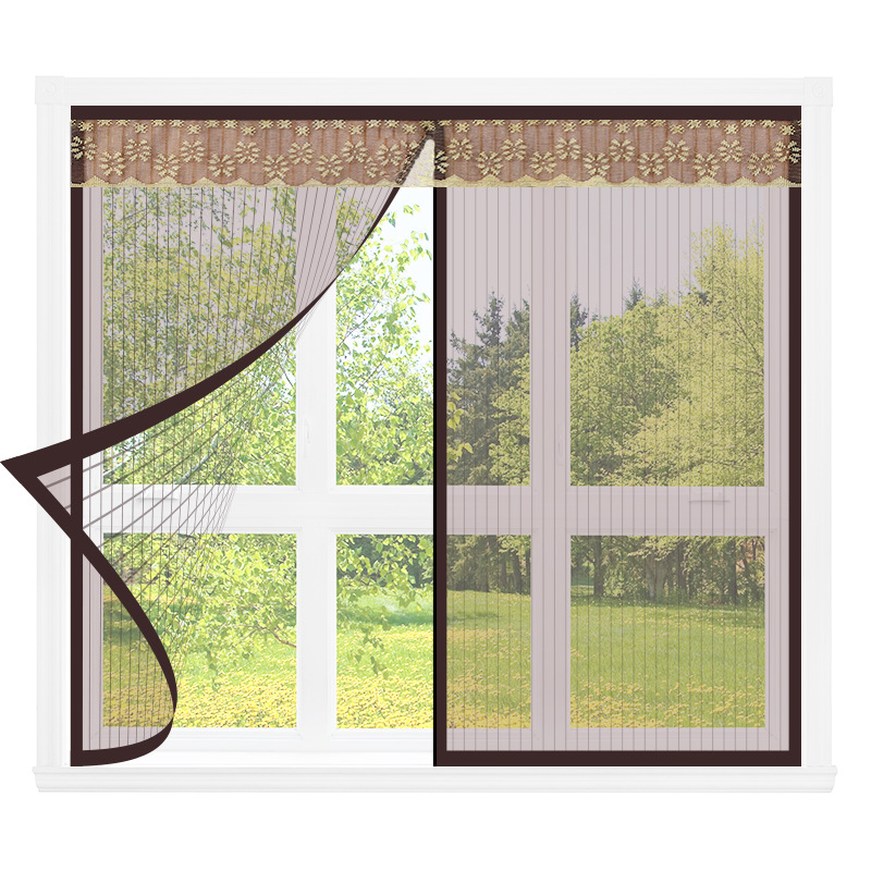 Picture of Door Curtain Screen Door Screen Door Anti-mosquito Non-perforated Magnetic Absorption Magnetic Screen Screen Screen Summer Self-loading Anti-mosquito New Style