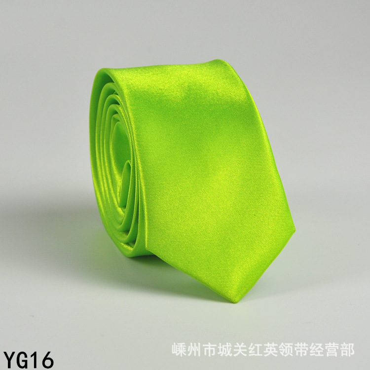 Picture of Solid color tie men's casual 5cm Korean style artificial silk narrow tie for workplace wedding business administrative wholesale