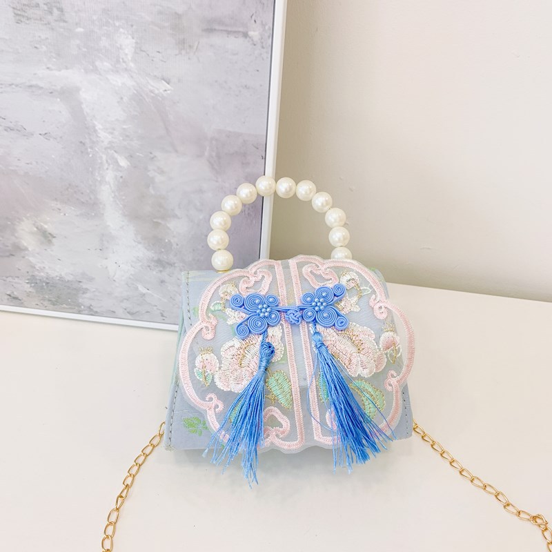 Picture of Hot Selling Children Shoulder Bag Exquisite Antique Little Girl Coin Purse Cute Princess Outdoor Casual Pearl Handbag