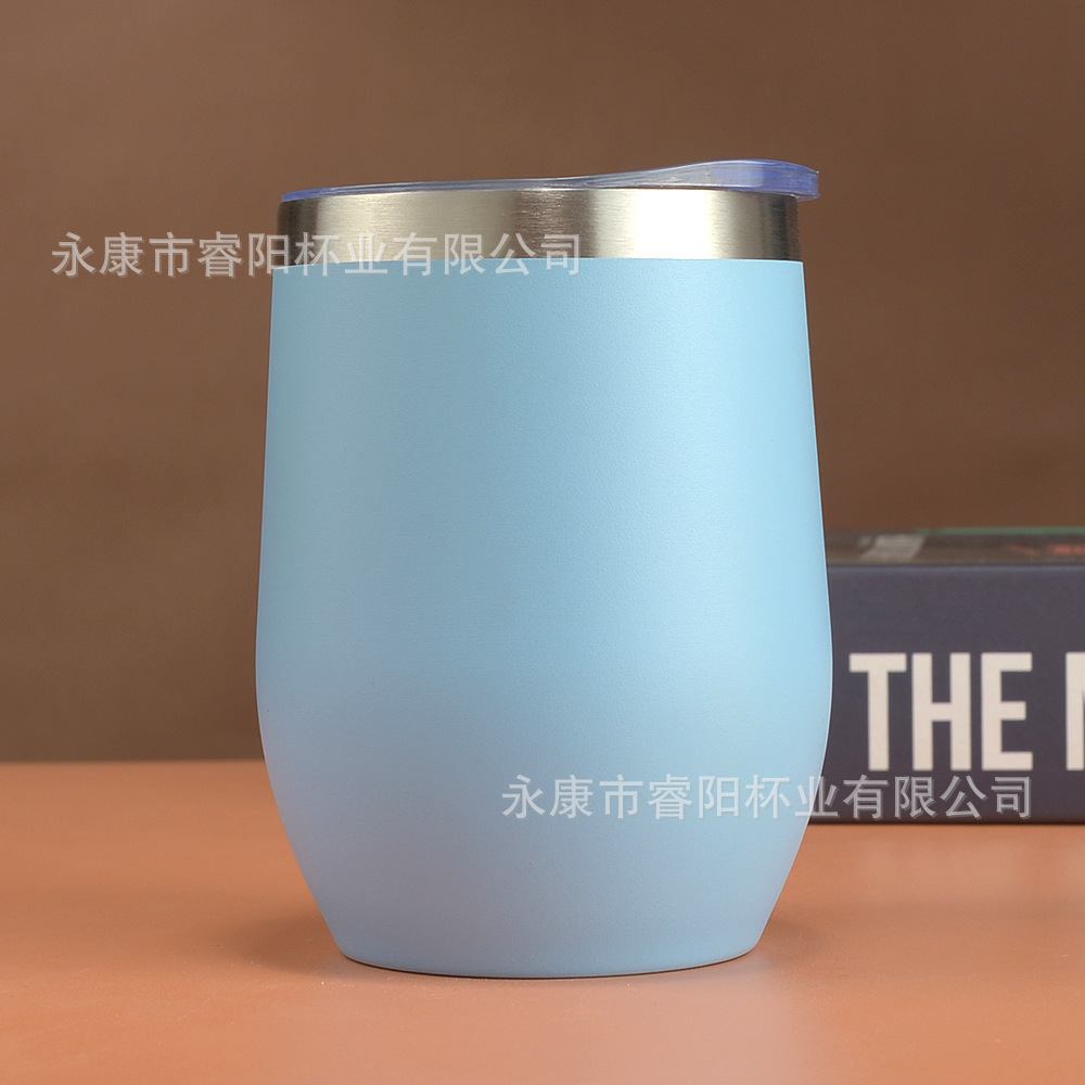 Picture of Cross-border Amazon swig eggshell cup U-shaped egg cup 304 stainless steel double layer 12oz in stock handle red wine cup