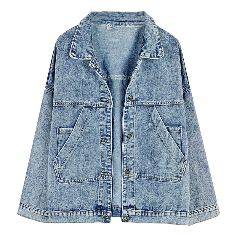 Picture of Vintage Denim Jacket New Women's Autumn and Winter All-match Elegant Small Loose Slim Jacket Long-sleeved Top Trendy