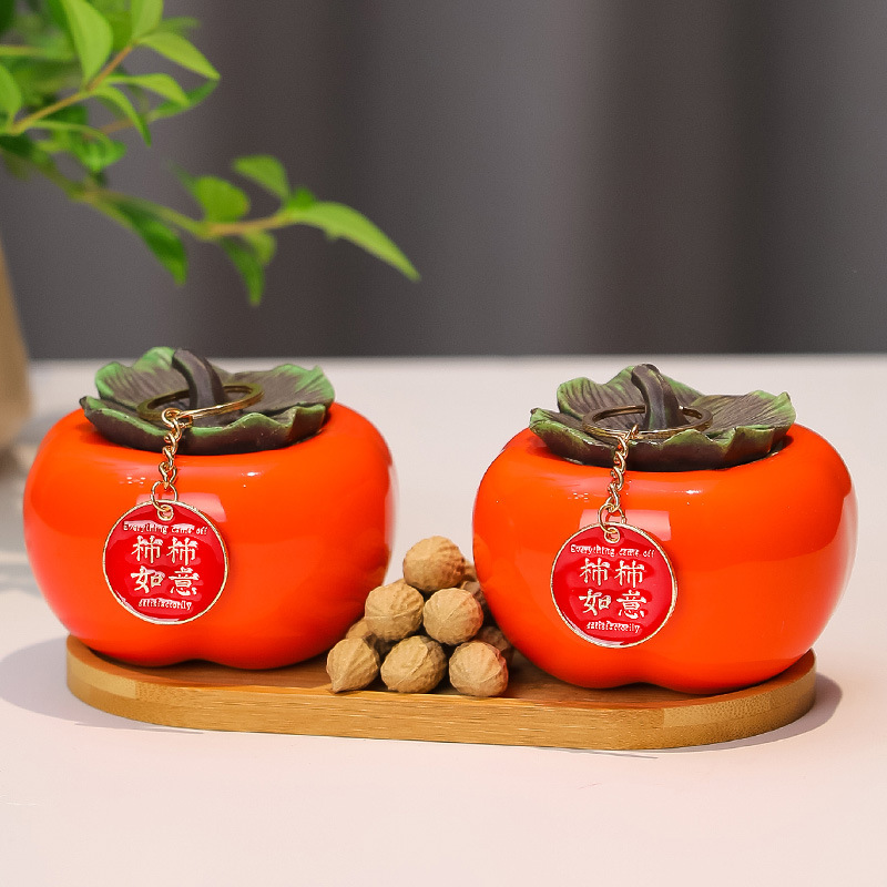 Living Room Mascot Decoration Persimmon Ruyi Creative New House Craft Decoration Office Culture Gift New