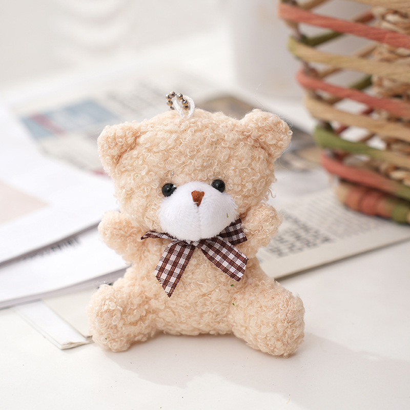 Picture of New bear plush doll bow tie bear key chain pendant creative bag cute accessories manufacturers supply