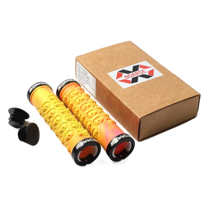 BOARSE aluminum alloy handle mountain bike handle set lock rubber non-slip gradient colorful skull handle