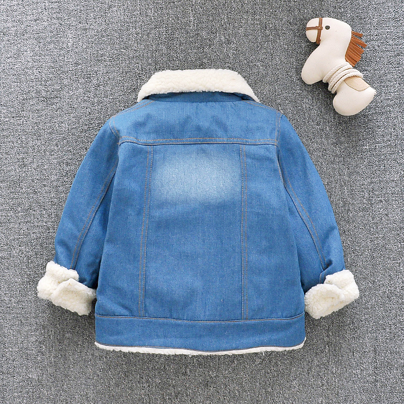 Picture of Children's clothing for boys and girls plus velvet coat winter New obvious decorative cardigan coat warm fashion top fashion