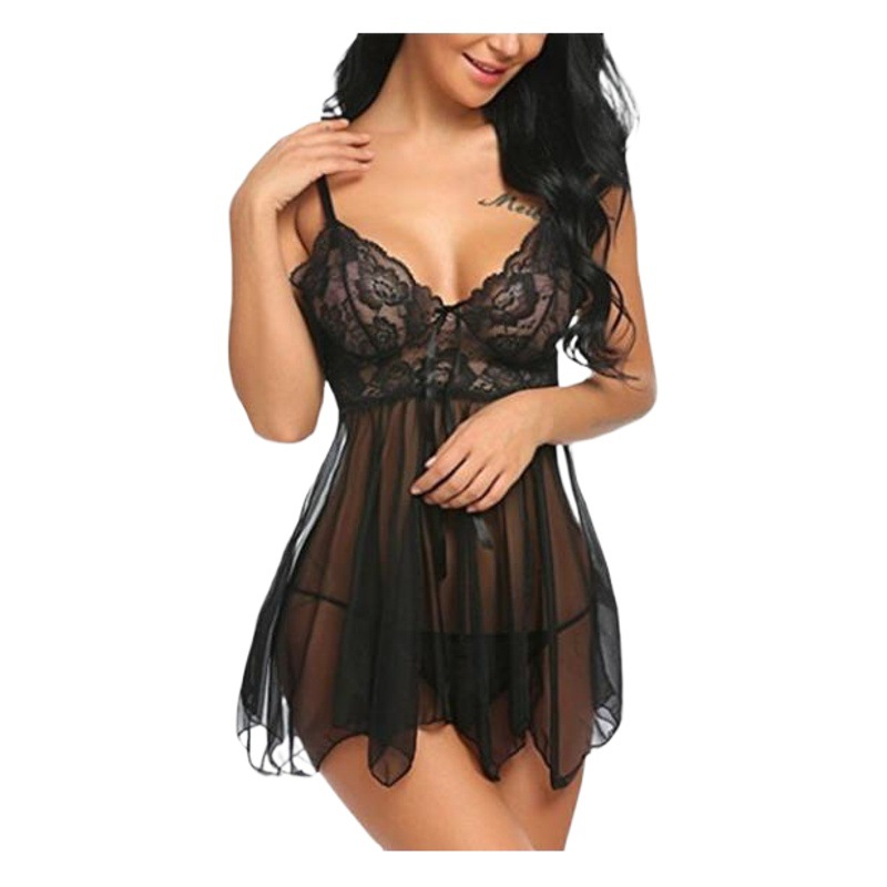 Foreign trade sexy lingerie sexy lingerie front slit nightdress AliExpress Amazon one-piece delivery 1163
