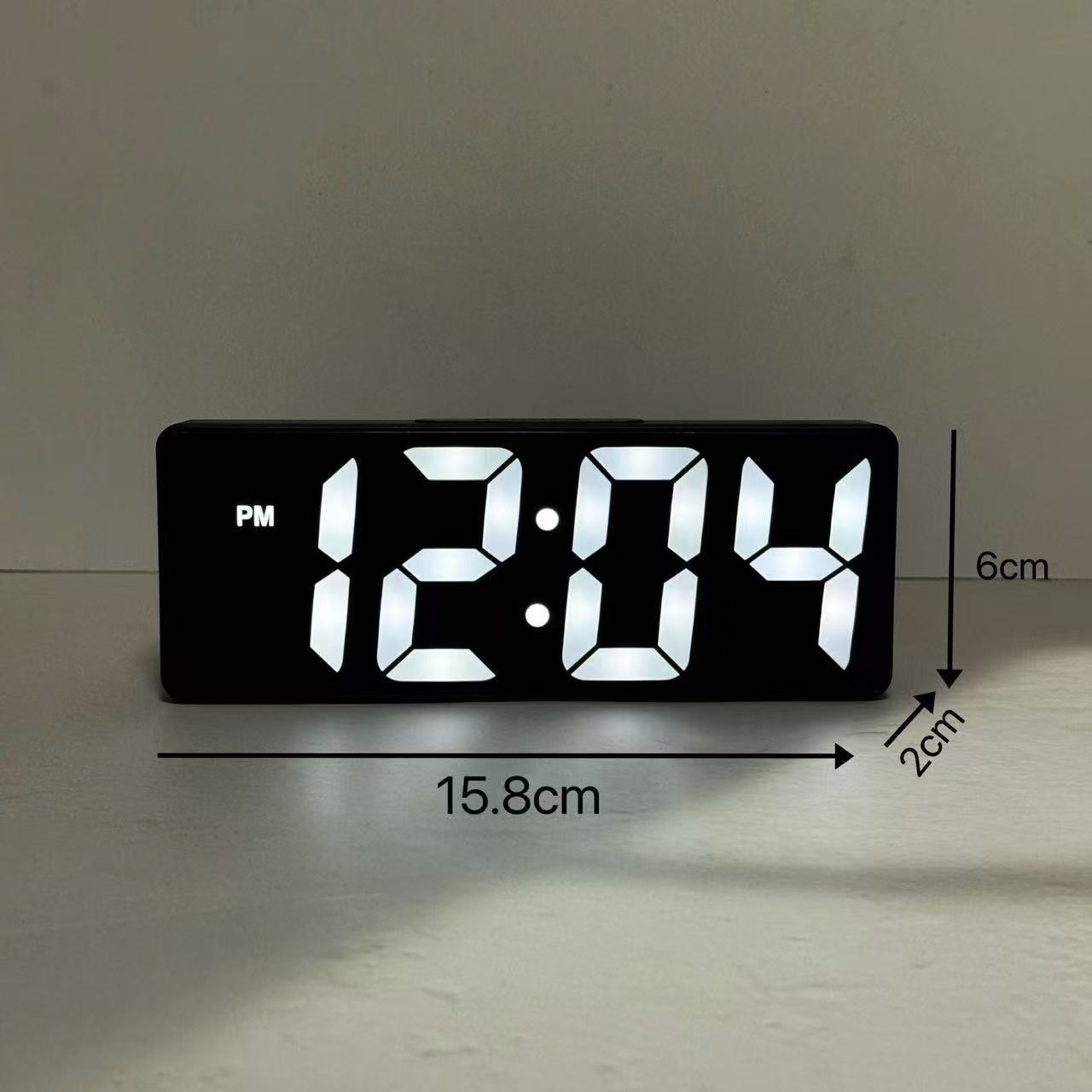 Picture of Mirror Clock Ins Desktop Clock Timetable Desktop Ornaments Led Digital Display Student Digital Alarm Clock