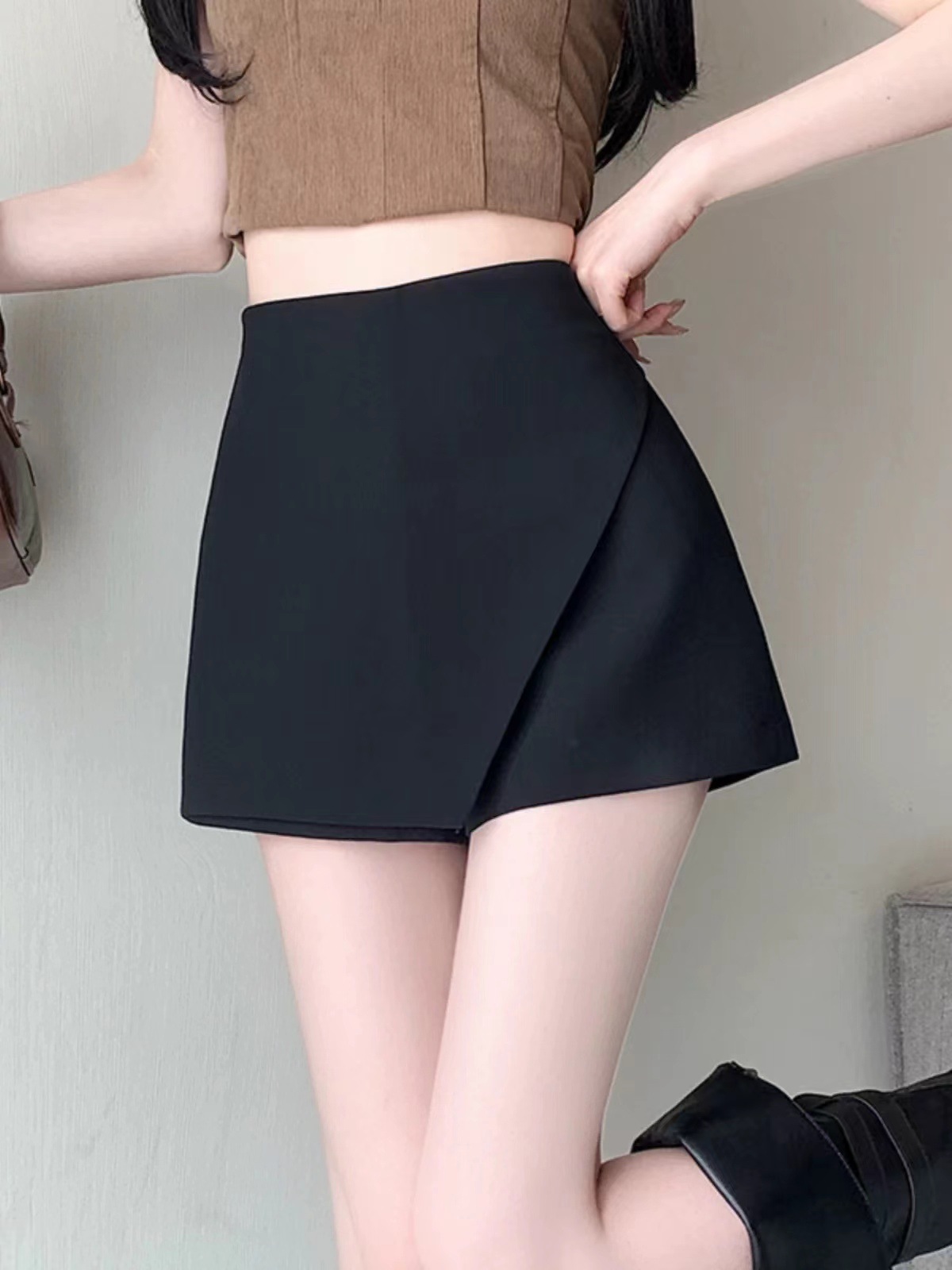 Picture of A word irregular casual shorts children's summer 2024 new fashion temperament bag hip slim hot girl pants skirt